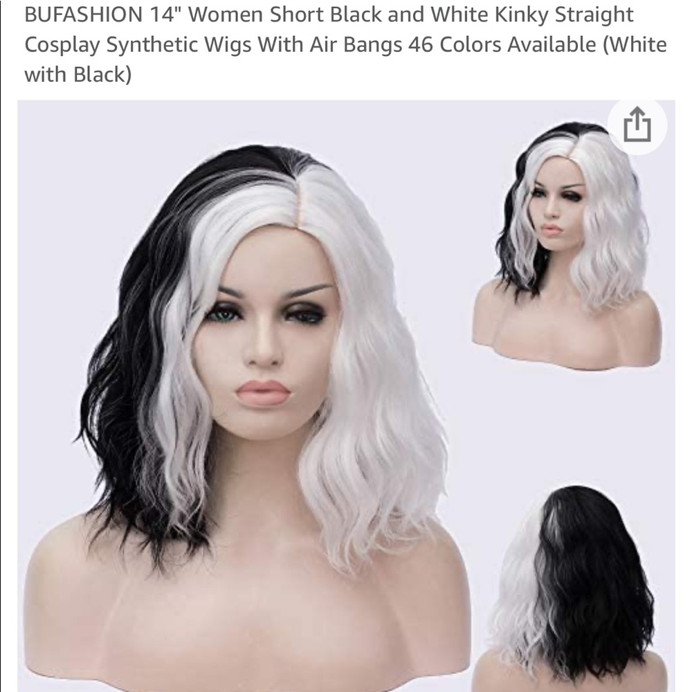 Black/white wig